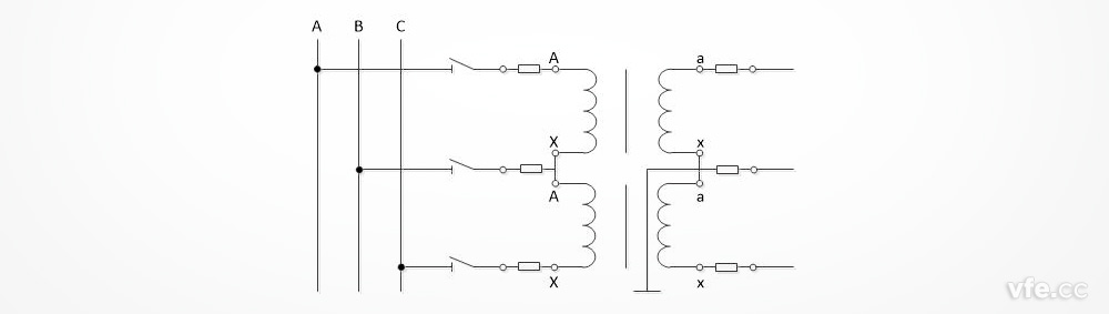 电压互感器V/V接线图