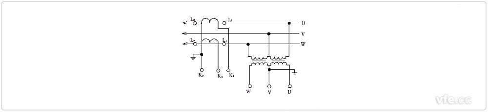 两台电流互感器和电压互感器V/V接线