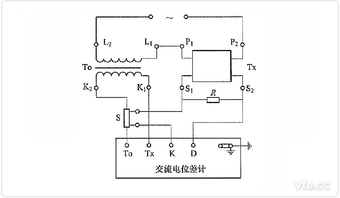 差值法原理测量非传统电流互感器电压输出误差线路